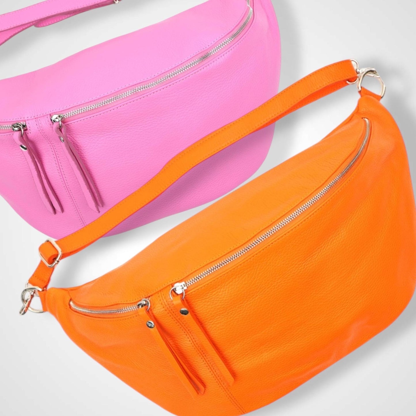 Crossbody Bag Leder, große Bauchtasche, XXL Tasche, Crossbag, Crossbody Tasche, Umhängetasche Damen, Crossover Bag, Slingbag - Farbauswahl