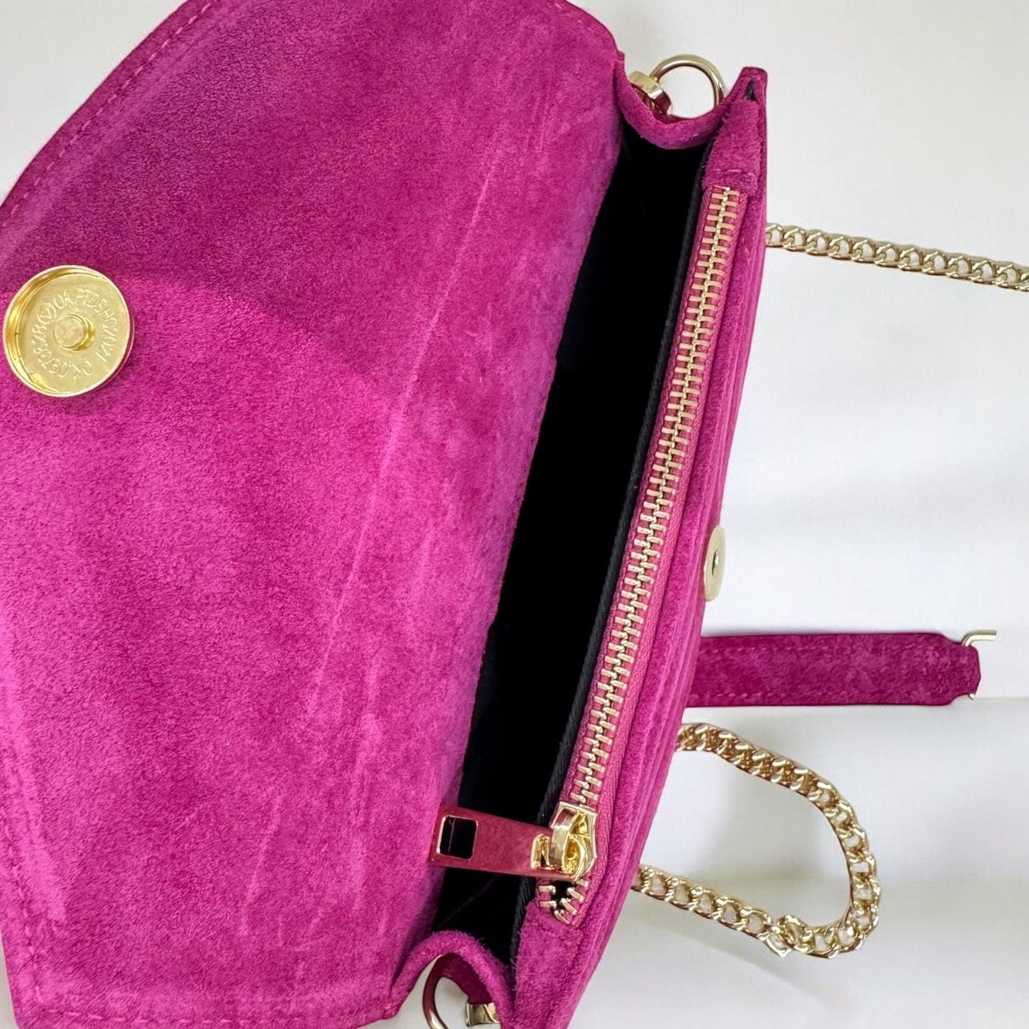 Wildleder Clutch, Ledertasche, Crossbody Bag Damen, Crossbag Veloursleder, Schultertasche, Crossbag, Wildledertasche, Wildleder Tasche, Pink