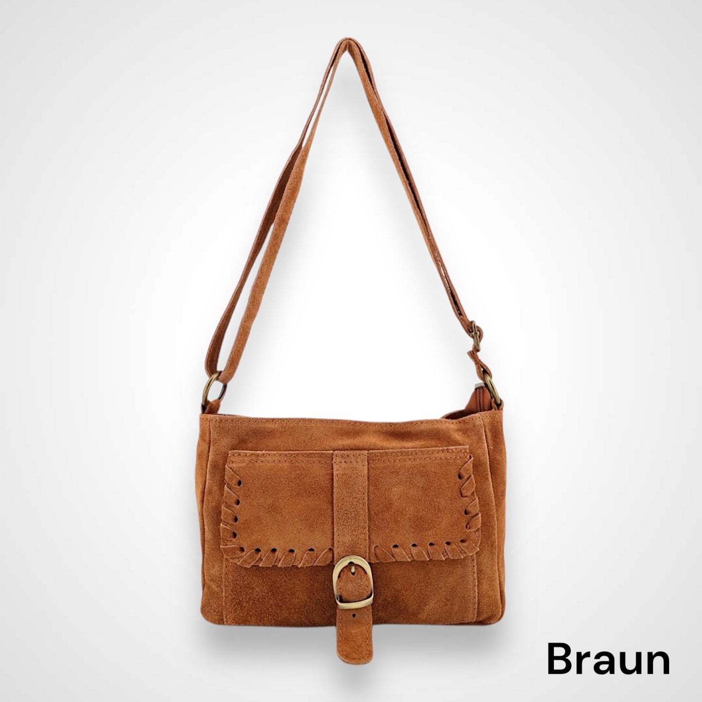 Umhängetasche Wildleder , Clap Bag, viereckige Tasche, Ledertasche, Crossbody Bag Damen, Crossbag Veloursleder, Schultertasche Wildleder