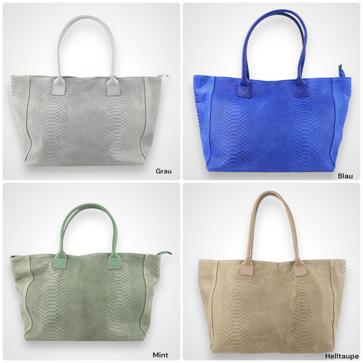 Wildleder Shopper mit Schlange PrÀgung, Wildleder Schultertasche, Shopper, Tasche aus Wildleder, Wildleder Tasche, Hobo Bag, Tote Bag