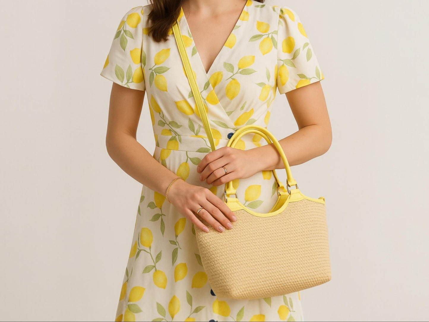 Basttasche, Handtasche Leder, Umhängetasche, Crossbody Bag, Strohtasche, Mini Tote Bag, Crossbag, Korbtasche, Farbauswahl, Tasche Gelb, Mint