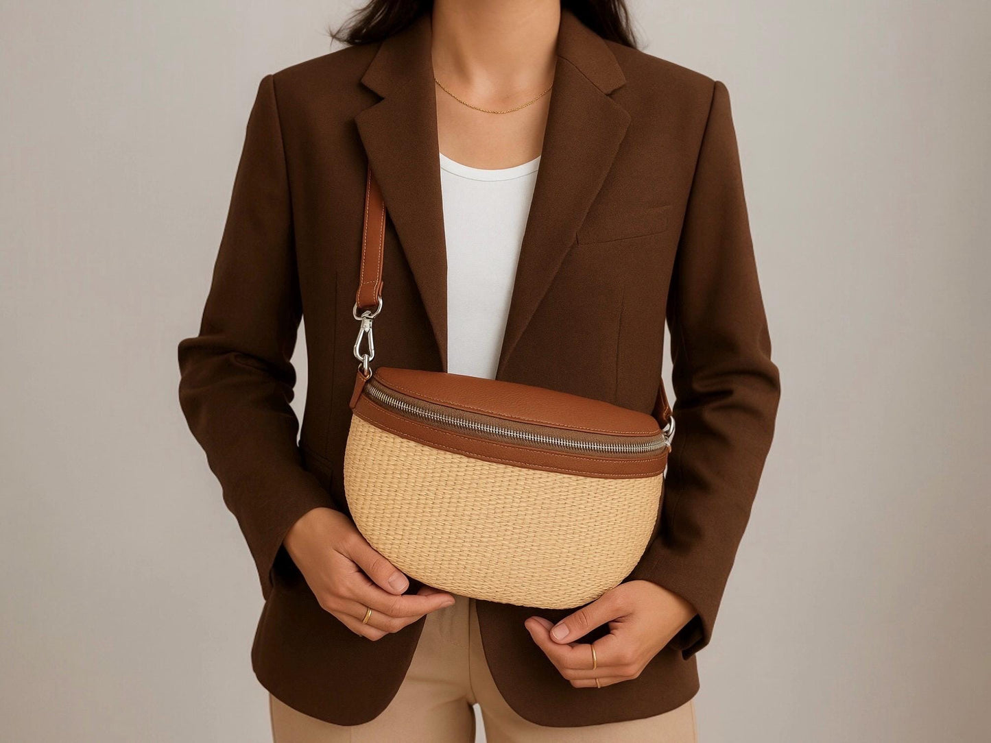 Tasche Stroh, Bauchtasche Leder, Crossbody Bag, Umhängetasche Damen, Raffia Tasche, Hüfttaschen, Gürteltasche, Häkeltasche, Ledertasche