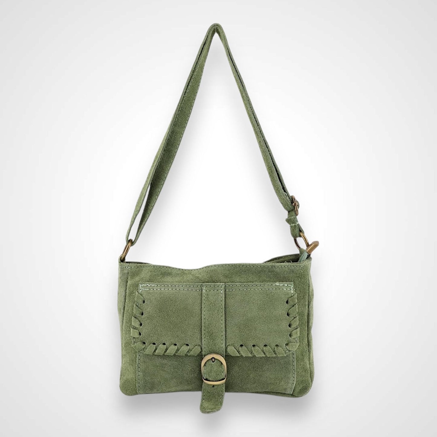 Umhängetasche Wildleder , Clap Bag, viereckige Tasche, Ledertasche, Crossbody Bag Damen, Crossbag Veloursleder, Schultertasche Wildleder