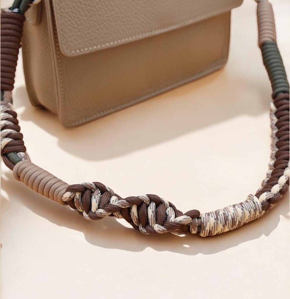 Taschengurt Segeltau Seil Makramee Gurtband Wechselgurt kurz Band