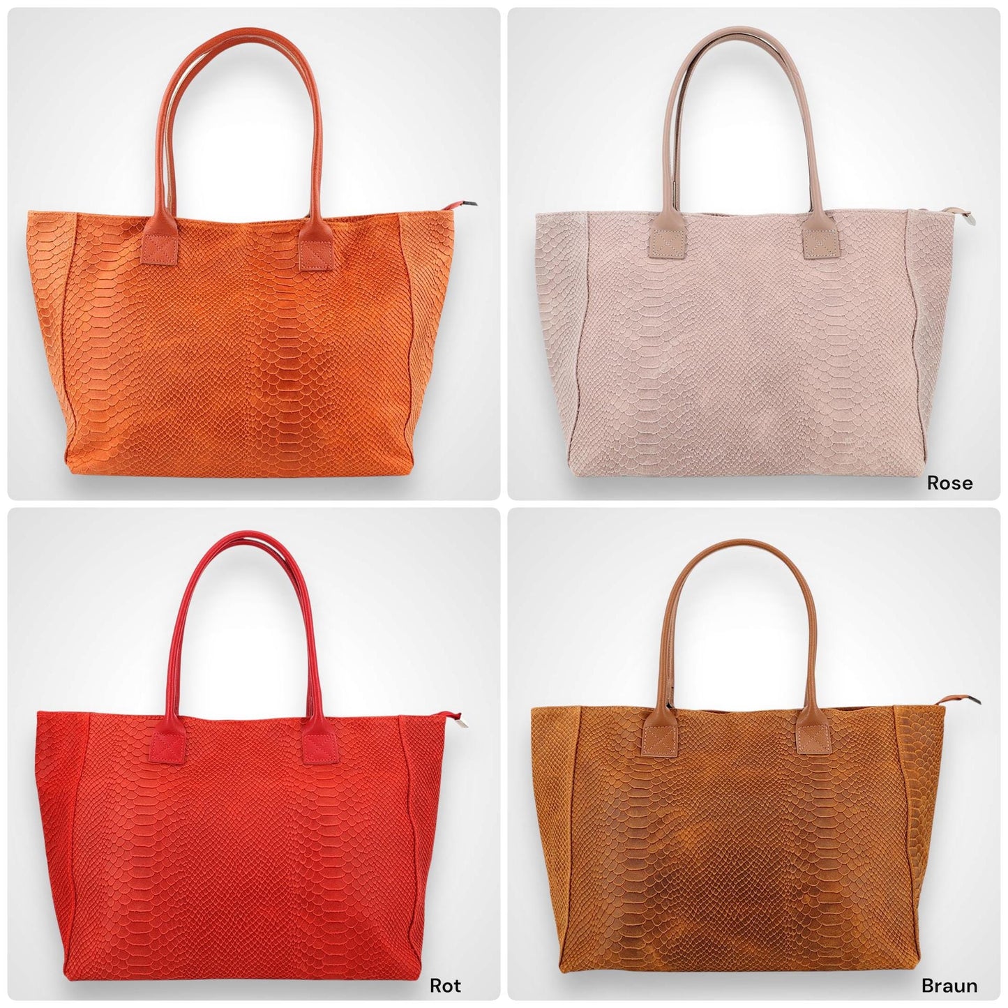 Wildleder Shopper mit Schlange PrÀgung, Wildleder Schultertasche, Shopper, Tasche aus Wildleder, Wildleder Tasche, Hobo Bag, Tote Bag