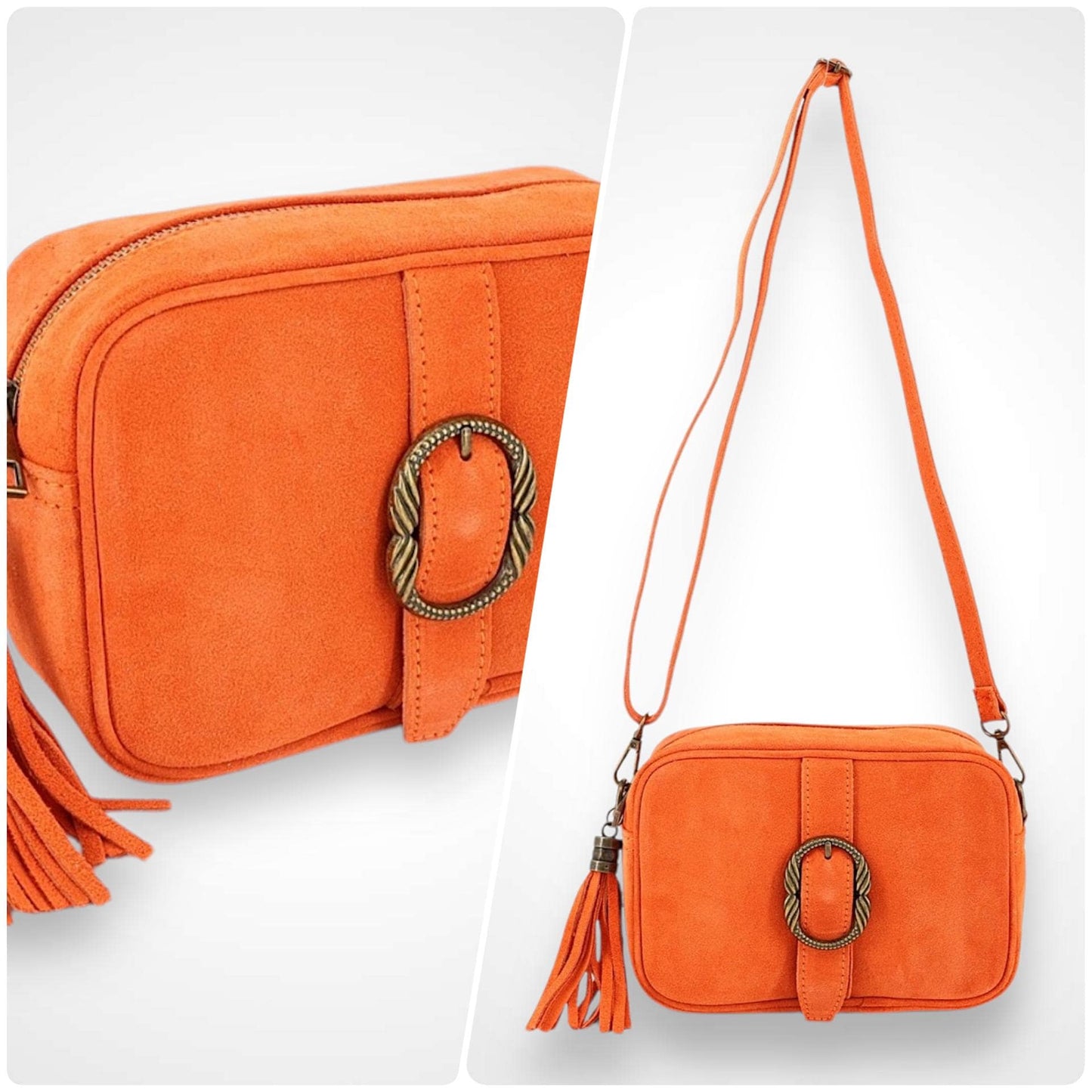 Umhängetasche Wildleder, Wildledertasche, Crossbody Bag, Ledertasche , Crossbag Veloursleder, Schultertasche Wildleder, Gürtelschnalle