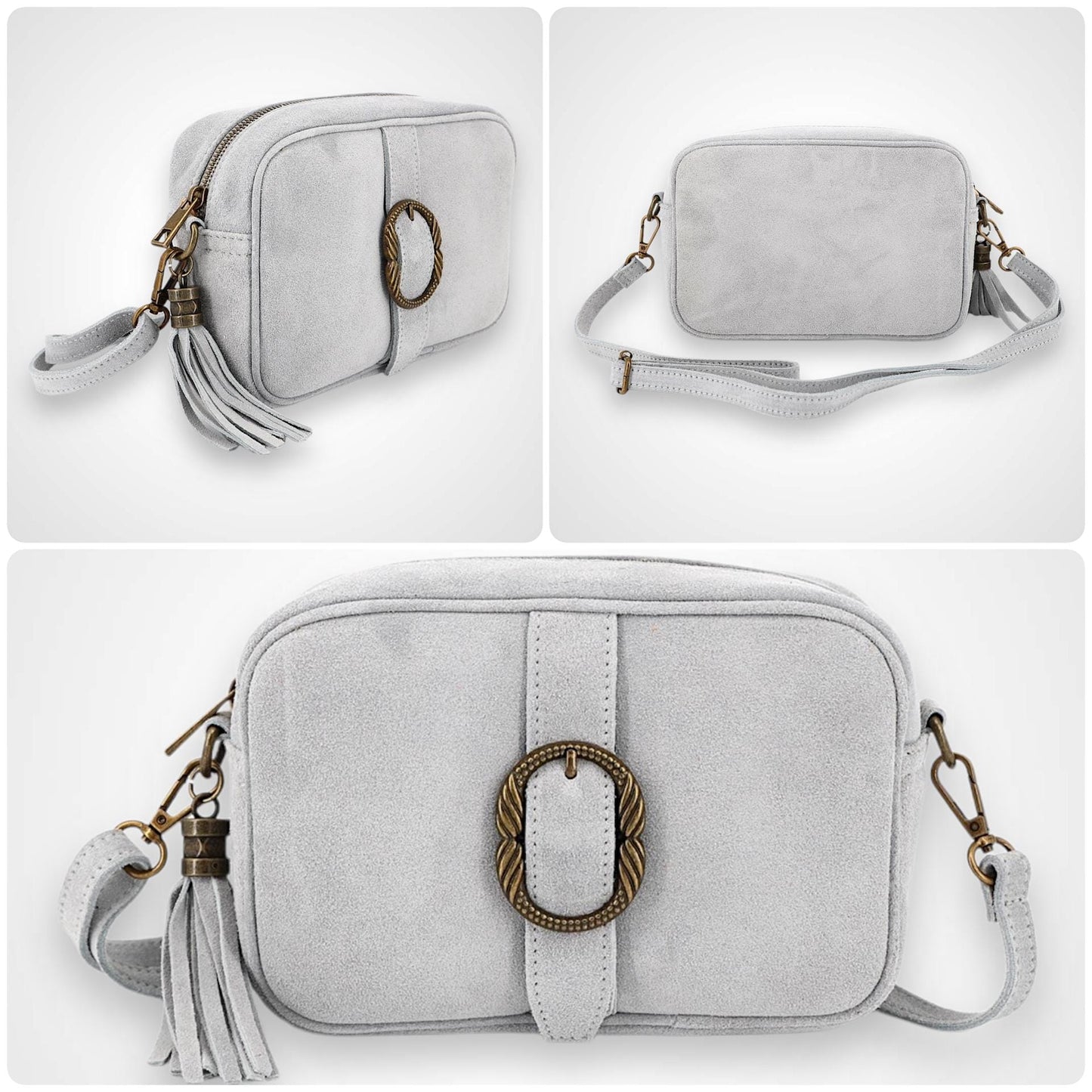 Umhängetasche Wildleder, Wildledertasche, Crossbody Bag, Ledertasche , Crossbag Veloursleder, Schultertasche Wildleder, Gürtelschnalle