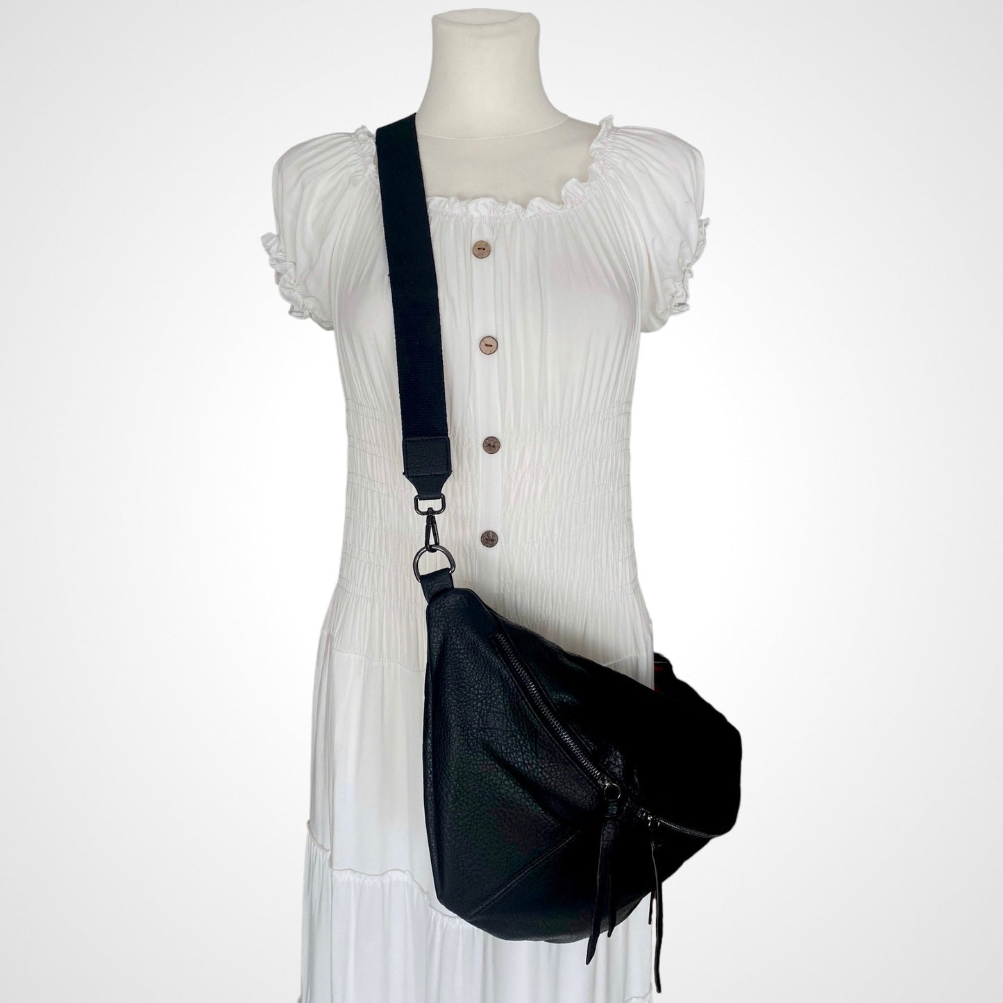 XXL LUNA Bauchtasche - VEGAN - Schwarz