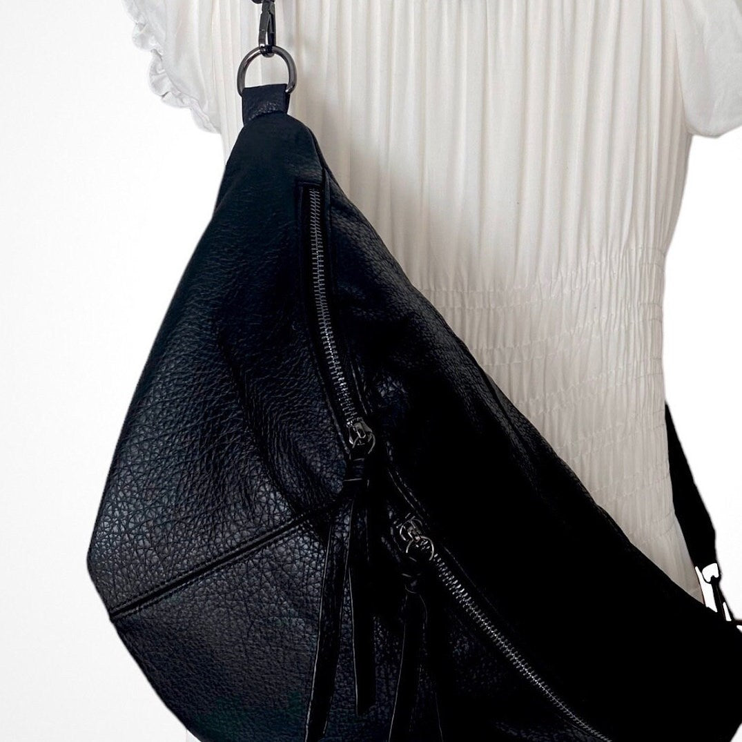 XXL LUNA Bauchtasche - VEGAN - Schwarz