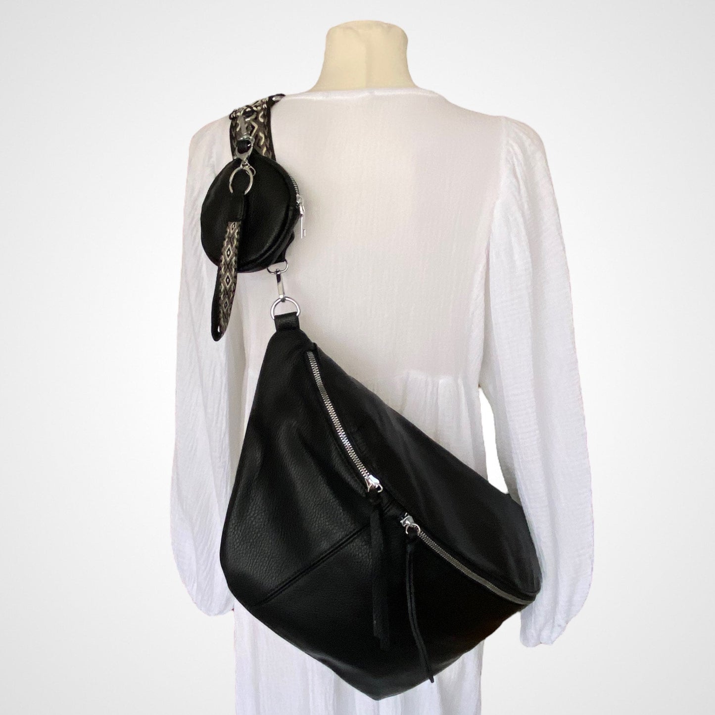XXL LUNA Bauchtasche - VEGAN - Schwarz