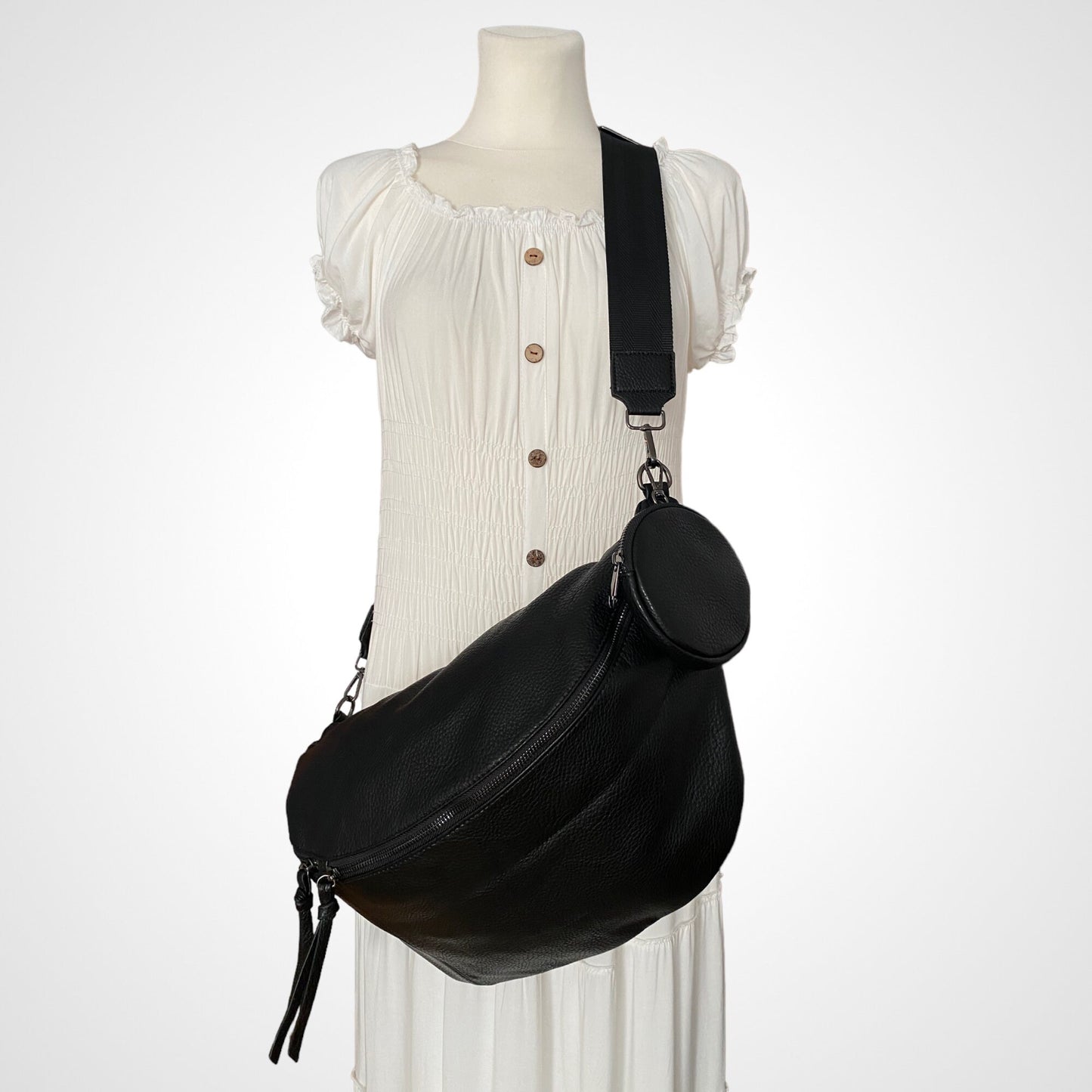 XXL LUNA SET - Bauchtasche - VEGAN - Schwarz