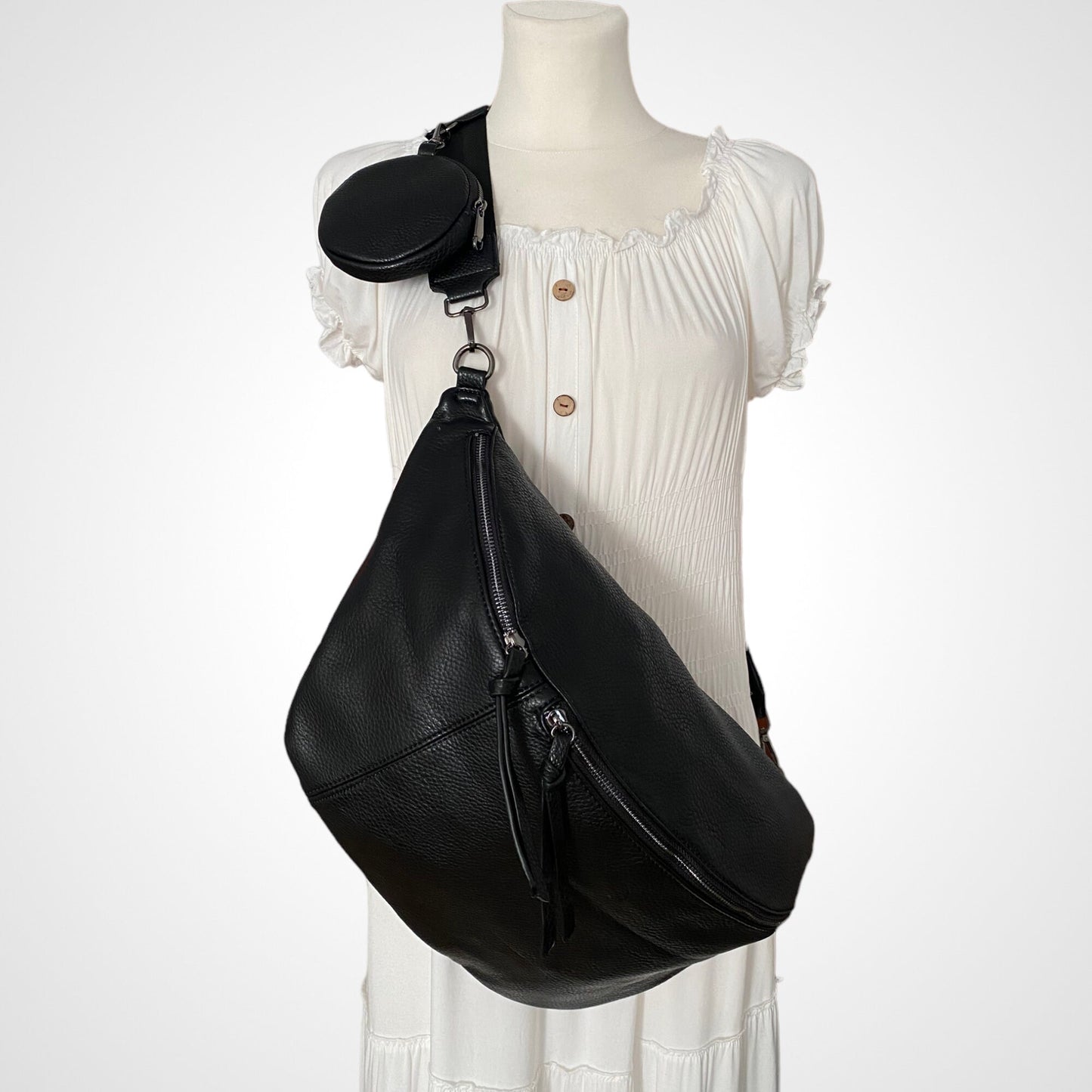 XXL LUNA SET - Bauchtasche - VEGAN - Schwarz
