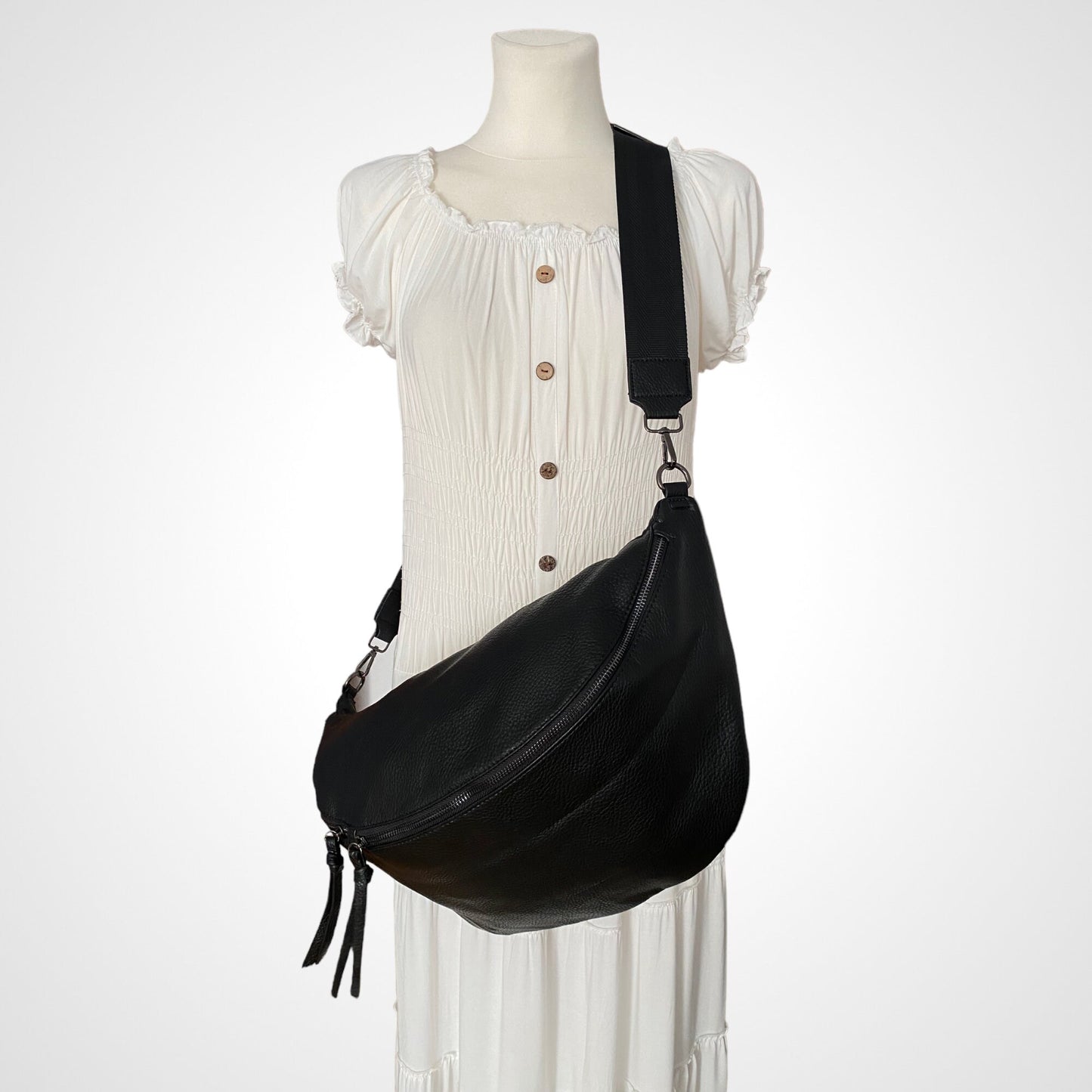 XXL LUNA SET - Bauchtasche - VEGAN - Schwarz