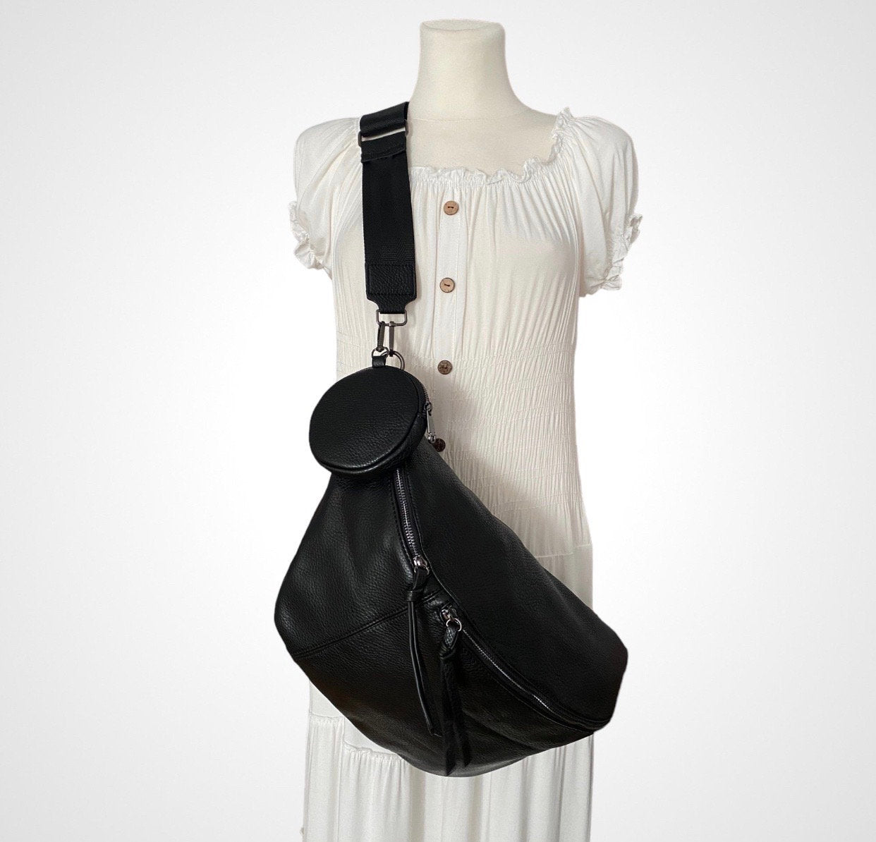 XXL LUNA SET - Bauchtasche - VEGAN - Schwarz