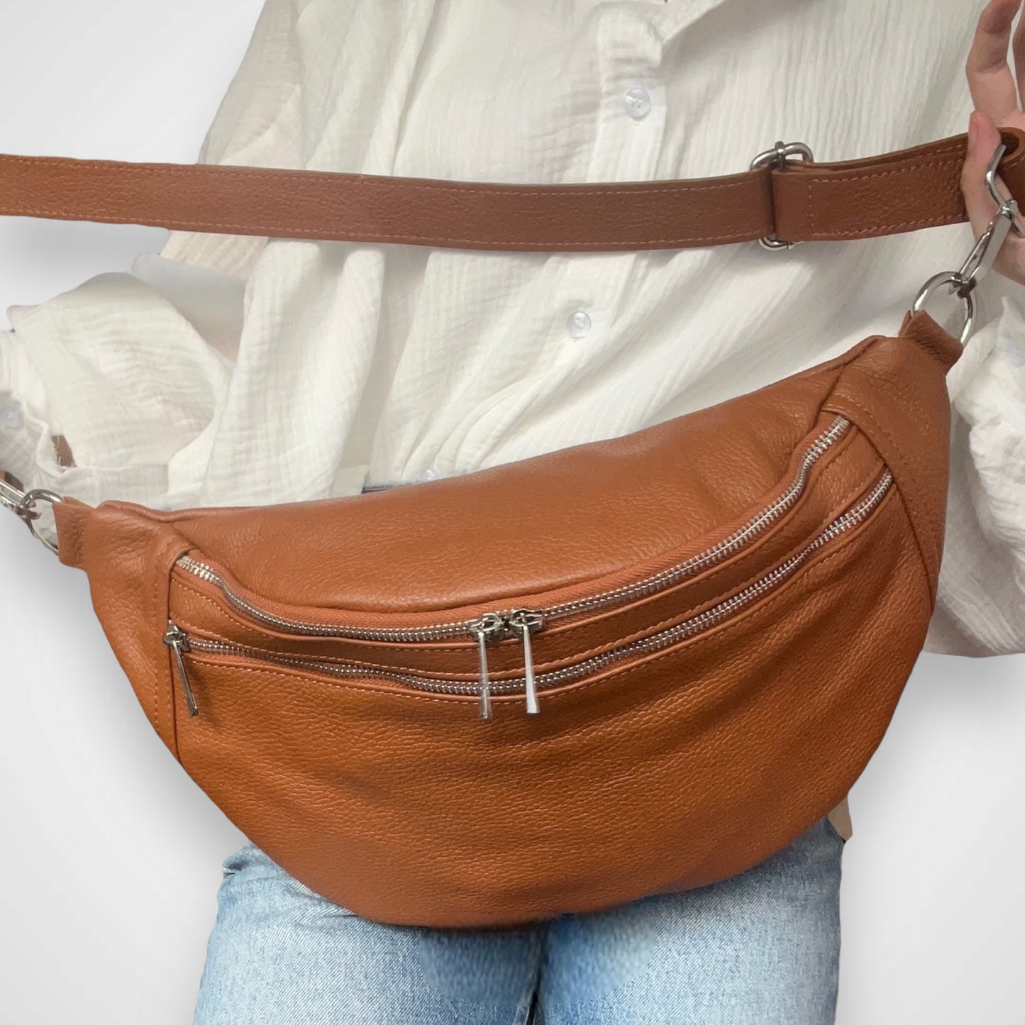 XL Crossbody Bag Leder - LEONA