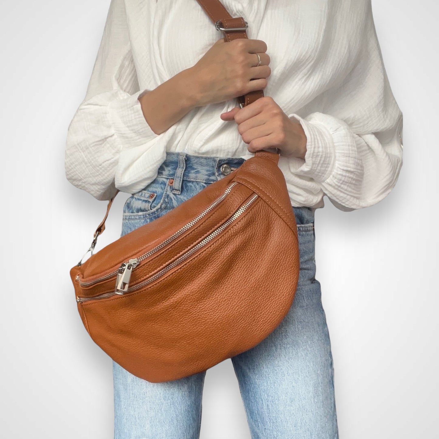 XL Crossbody Bag Leder - LEONA