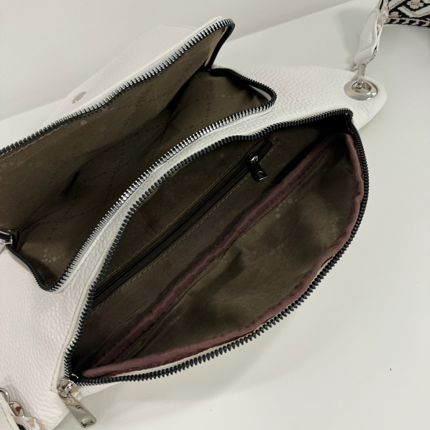 Damen Crossbody Tasche M Bauchtasche Moon Bag Vegan Leder