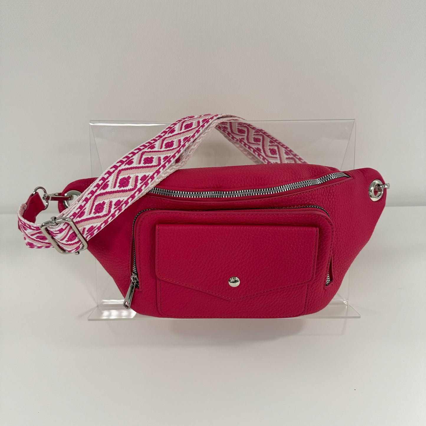Damen Crossbody Tasche M Bauchtasche Moon Bag Vegan Leder