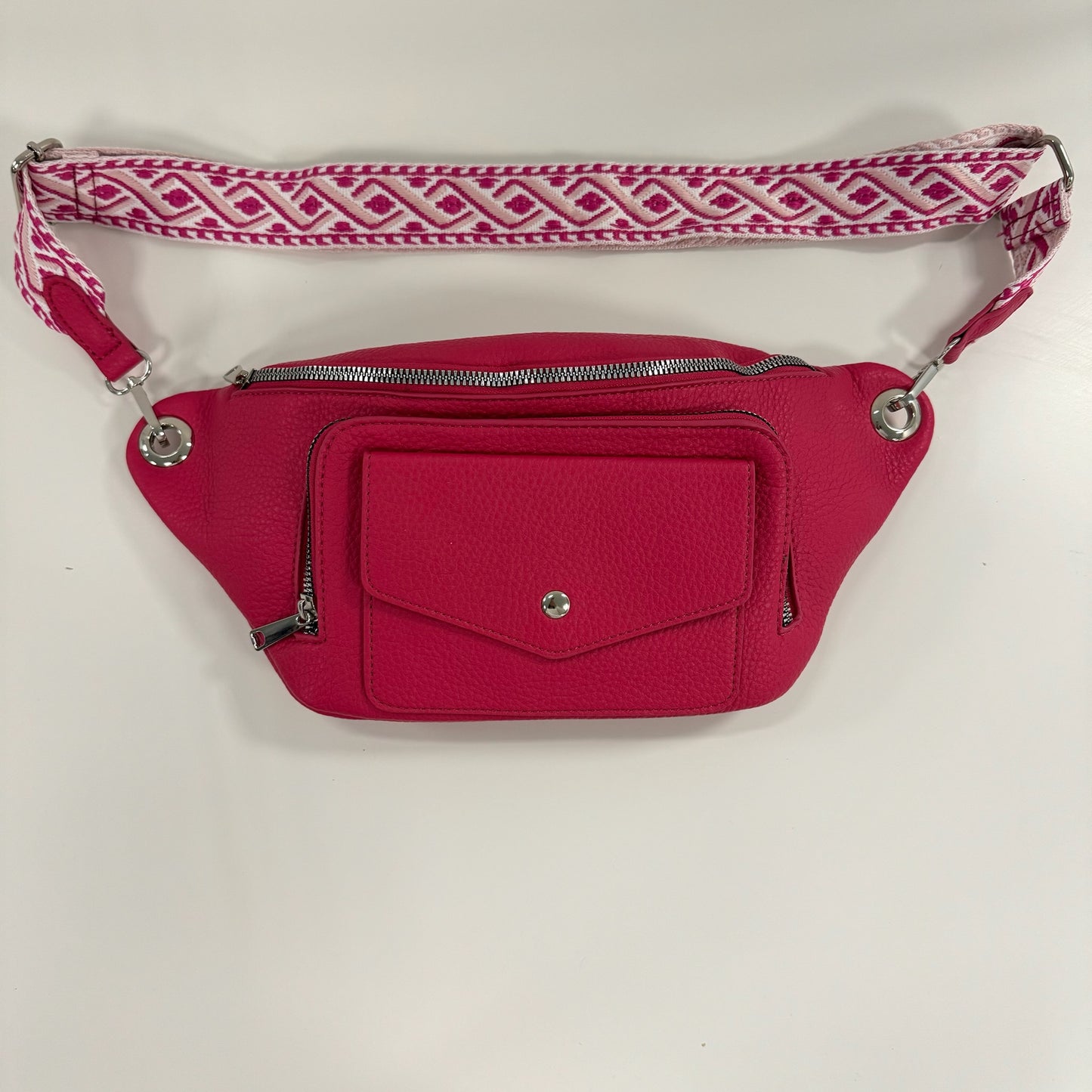 Damen Crossbody Tasche M Bauchtasche Moon Bag Vegan Leder