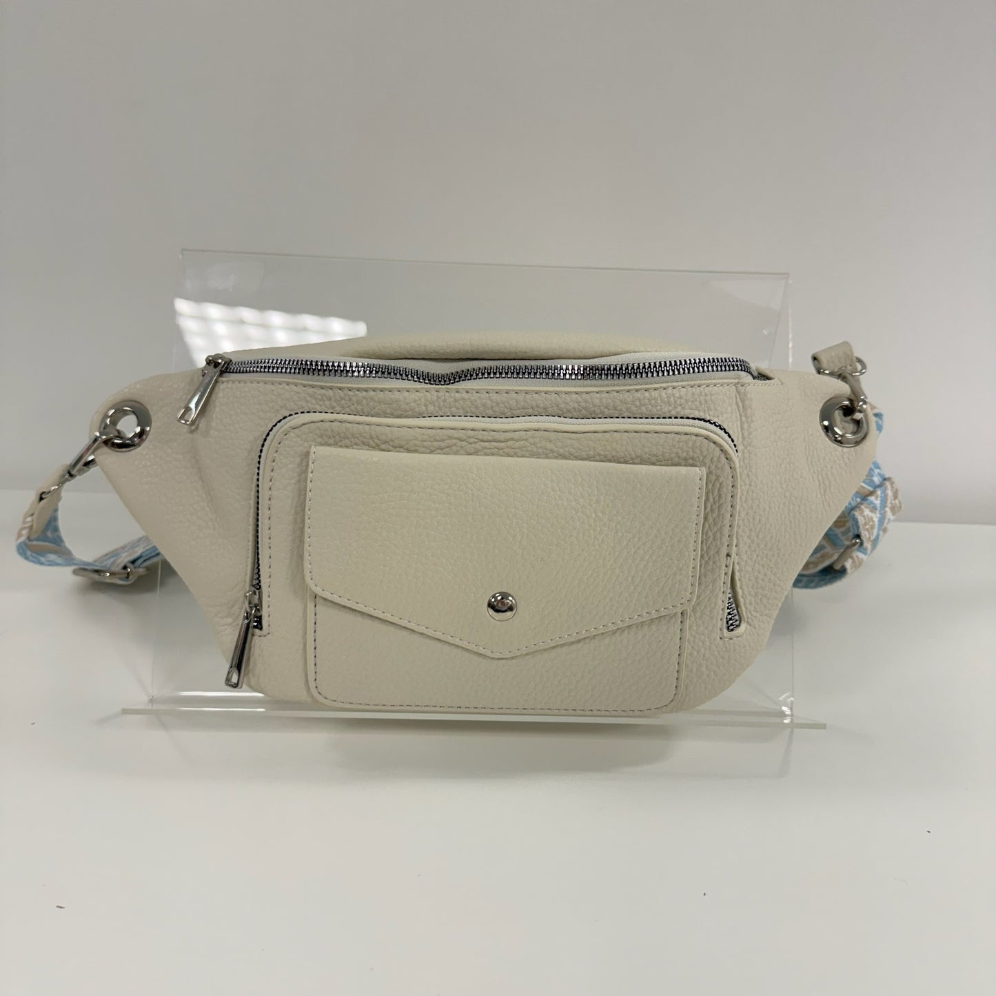 Damen Crossbody Tasche M Bauchtasche Moon Bag Vegan Leder