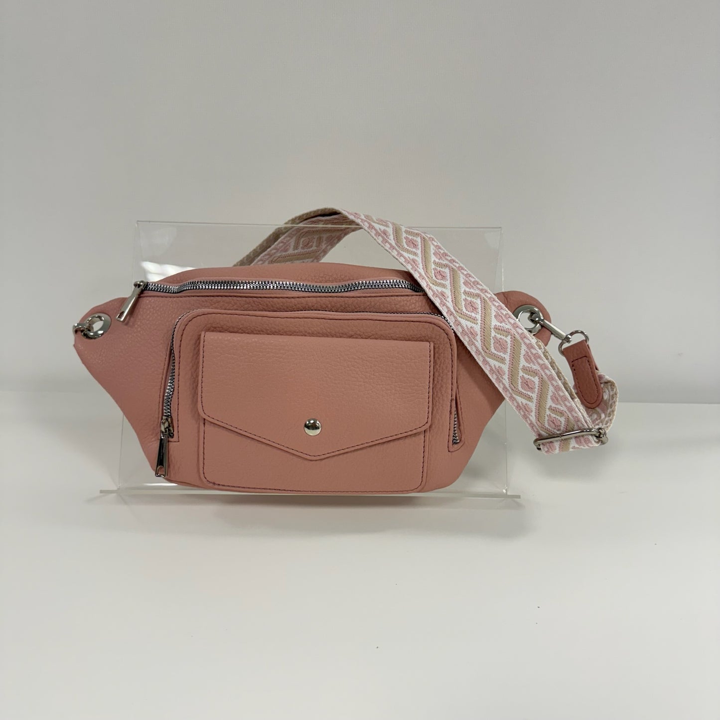 Damen Crossbody Tasche M Bauchtasche Moon Bag Vegan Leder