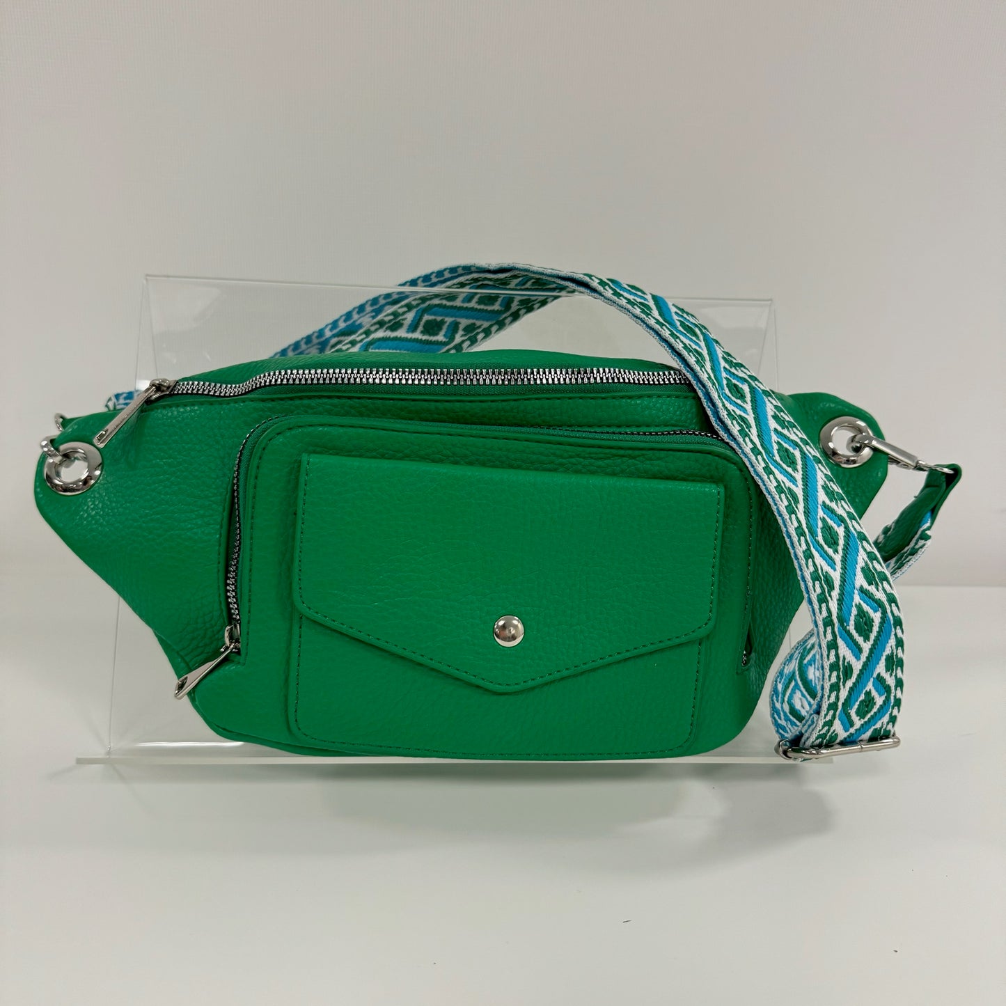 Damen Crossbody Tasche M Bauchtasche Moon Bag Vegan Leder