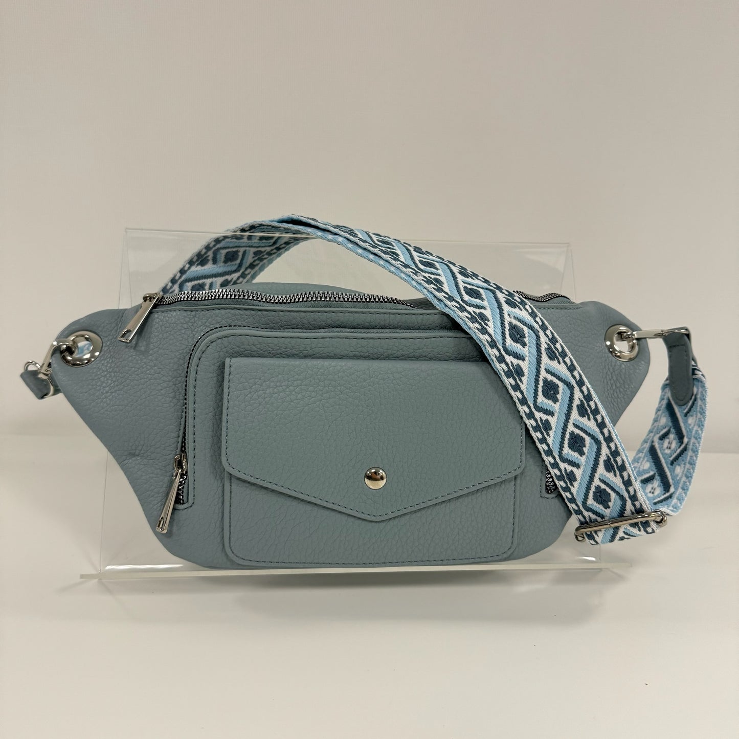 Damen Crossbody Tasche M Bauchtasche Moon Bag Vegan Leder