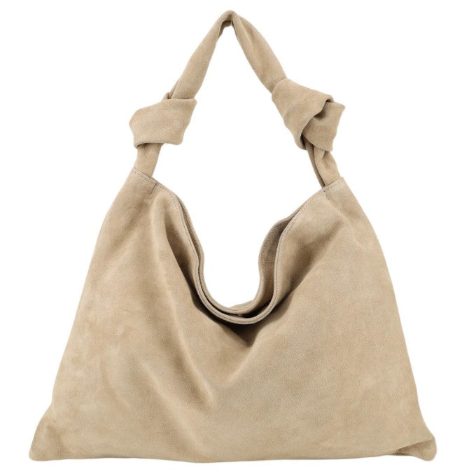 Damen Wildleder Schultertasche XXL – Hobo Bag Echtleder