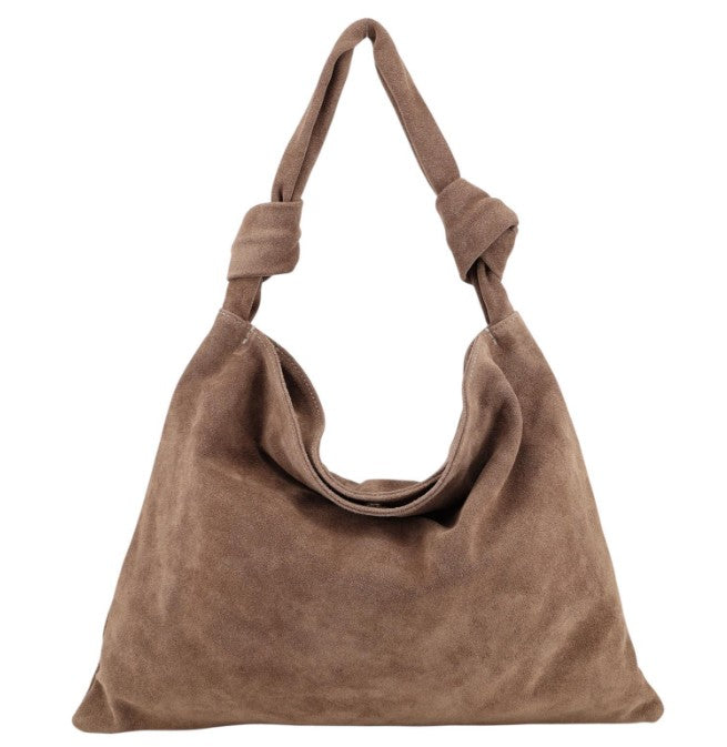 Damen Wildleder Schultertasche XXL – Hobo Bag Echtleder