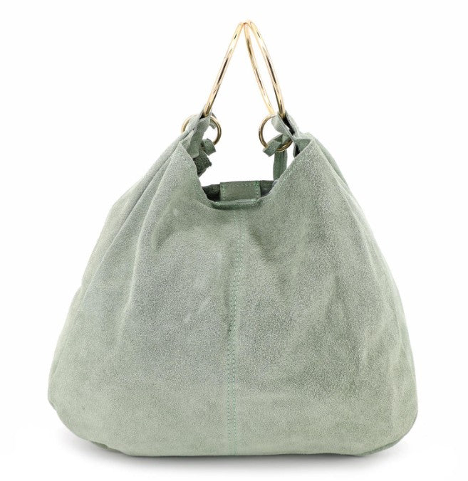 Damen Wildledertasche mit Portemonnaie – Schultertasche Echtleder