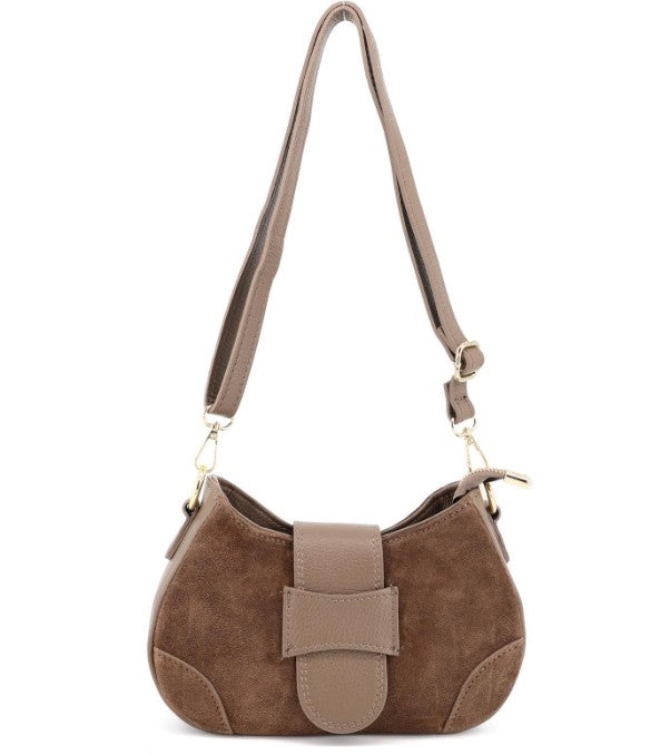 Damen Wildleder Schultertasche – Echtleder Crossbody Bag