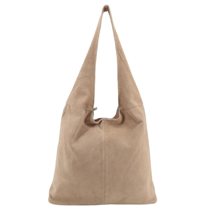 Damen Wildleder Shopper Tasche – Große Schultertasche mit Reißverschluss