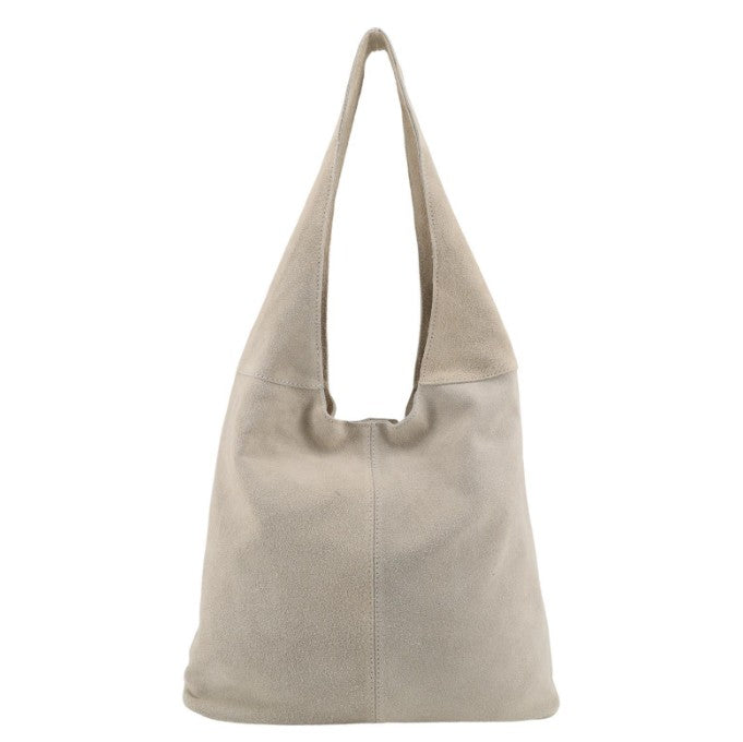 Damen Wildleder Shopper Tasche – Große Schultertasche mit Reißverschluss