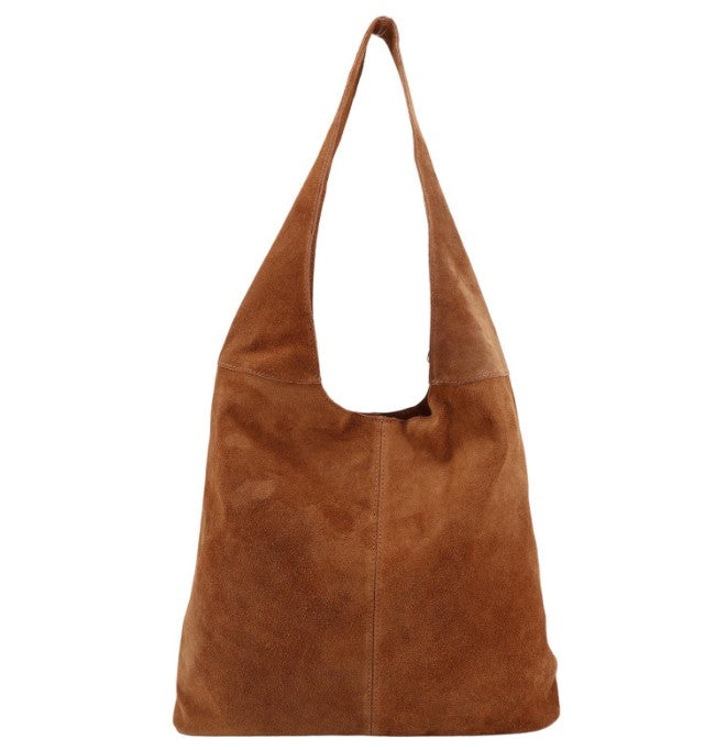 Damen Wildleder Shopper Tasche – Große Schultertasche mit Reißverschluss