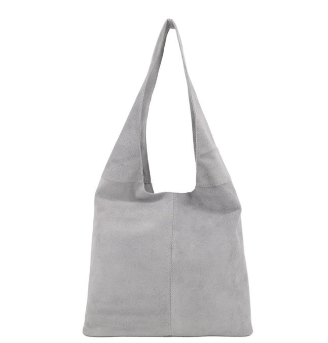 Damen Wildleder Shopper Tasche – Große Schultertasche mit Reißverschluss