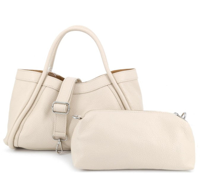 Damen Leder Tasche 2in1 Echtleder Handtasche Vintage Organizer