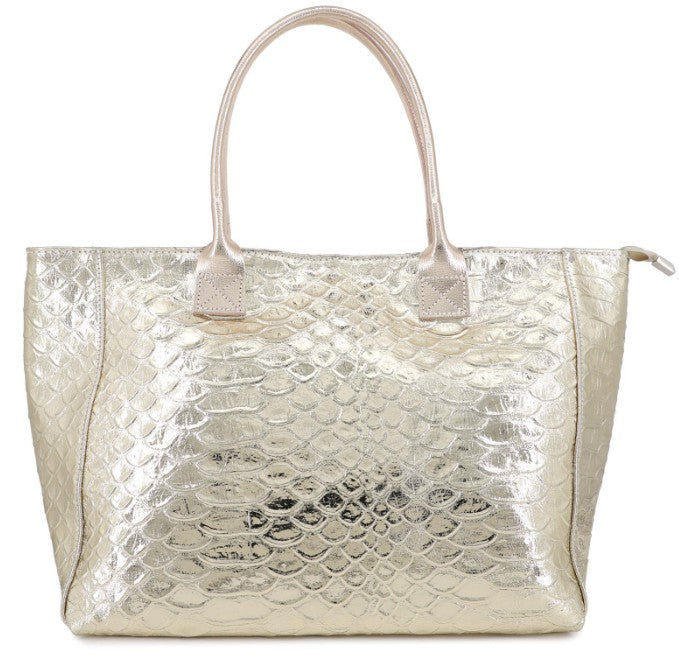 Edle Damen Leder Handtasche Schlangenprägung Shopper Business