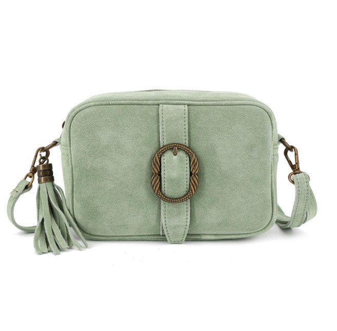Damen Wildleder Umhängetasche Klein Vintage Crossbody Tasche