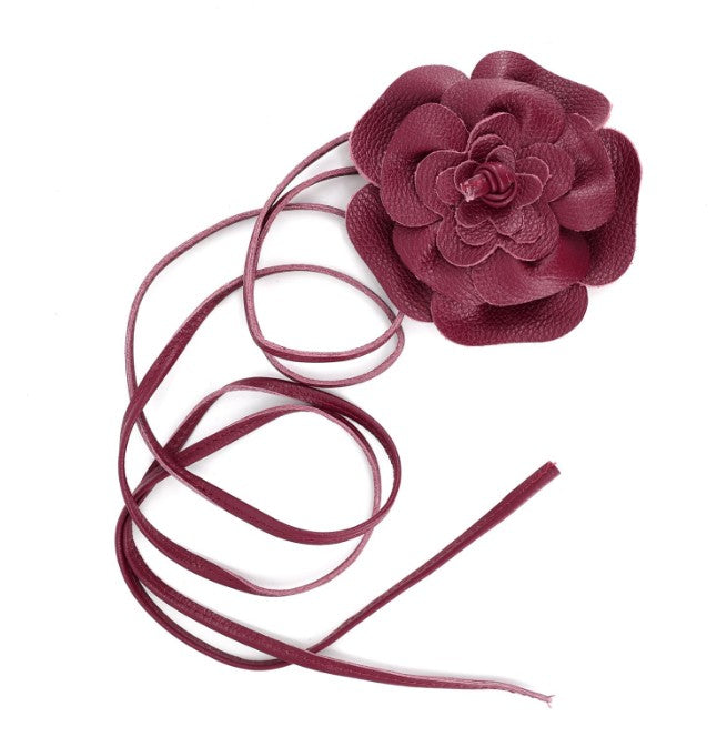 Leder Bindegürtel Blume Echtleder – Taillengürtel Obi Gürtel Onesize