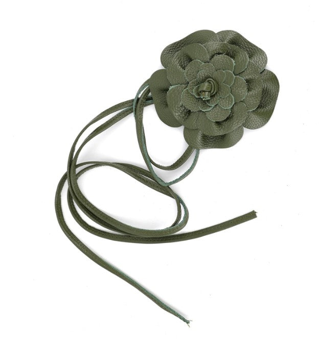 Leder Bindegürtel Blume Echtleder – Taillengürtel Obi Gürtel Onesize
