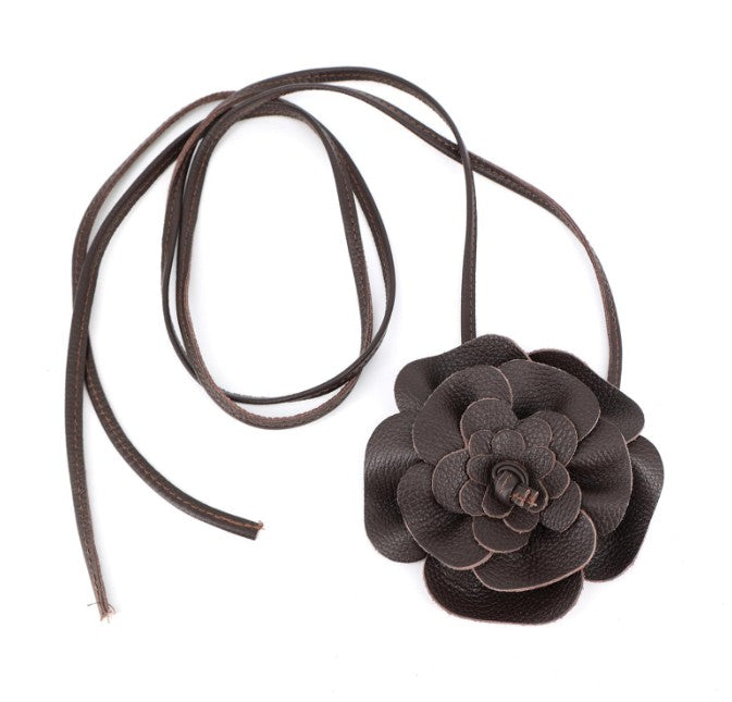 Leder Bindegürtel Blume Echtleder – Taillengürtel Obi Gürtel Onesize