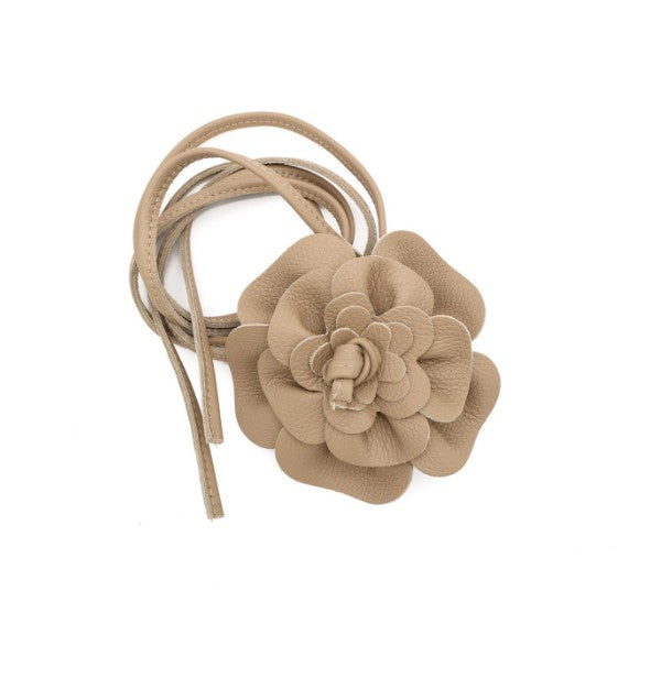 Leder Bindegürtel Blume Echtleder – Taillengürtel Obi Gürtel Onesize
