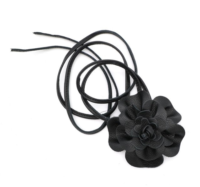 Leder Bindegürtel Blume Echtleder – Taillengürtel Obi Gürtel Onesize