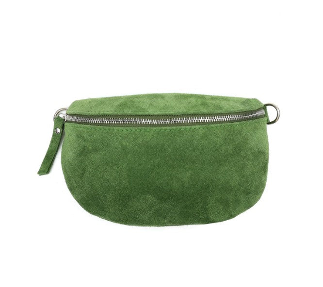 Damen Wildleder Crossbody Tasche Bauchtasche Umhängetasche Echtleder M