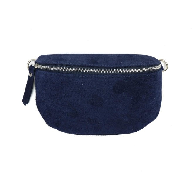 Damen Wildleder Crossbody Tasche Bauchtasche Umhängetasche Echtleder M