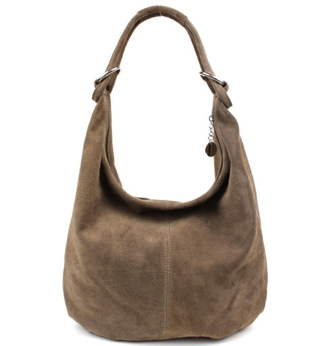 Damen Wildleder Shopper Tasche Groß Schultertasche Hobo Bag Echtleder