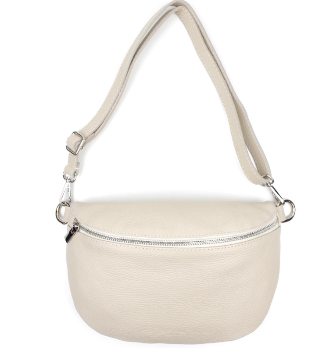 Damen Leder Crossbody Tasche Bauchtasche Umhängetasche Echtleder L