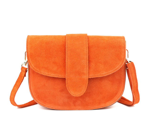 Damen Wildleder Umhängetasche Rund – Crossbody Tasche mit Farbwahl