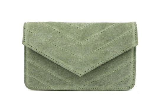 Wildleder Clutch Damen Elegante Abendtasche Echtleder Tasche Klein