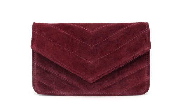 Wildleder Clutch Damen Elegante Abendtasche Echtleder Tasche Klein